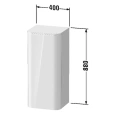 Пенал подвесной Duravit Happy D.2 Plus 880x400x360 мм, белый глянцевый, с 1 дверью и 2 стеклянными полками (HP1260L2222) - миниатюра фото 2