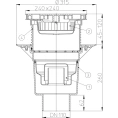 Трап HL616LW с решеткой 226x226 мм-грязеуловителем и вертикальным выпуском DN110 - миниатюра фото 3