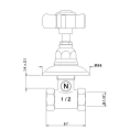 Запорный вентиль Nicolazzi Dames Anglaises 1/2 (внутренняя резьба, хром) (1412CR18) - миниатюра фото 2
