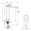 Смеситель для раковины HANSGROHE VIVENIS с изливом 220 мм, черный матовый (75042670) - миниатюра фото 2