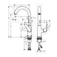 Смеситель для раковины Hansgrohe Novus 240 мм, хром (71128000) - миниатюра фото 2