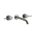 Встраиваемый смеситель GESSI 316 для раковины на 3 отверстия, цвет steel brushed (54294#239) - миниатюра фото 1