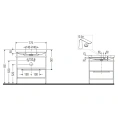 Консольная напольная раковина Duravit Happy D.2 Plus с ящиком, цвет орех брашированный (HP4742O6969) - миниатюра фото 2