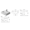 Раковина Duravit Vero 600x470 мм, белая, шлифованная, без перелива (454600079) - миниатюра фото 2