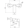 Душевой смеситель Cezares Furore FURORE-DM-01-Cr настенный - миниатюра фото 2