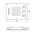Потолочная душевая лейка Almar 630x480 мм, 3 режима, нержавеющая сталь (E044189.MS) - миниатюра фото 2
