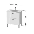 Тумба напольная под раковину Duravit Brioso с 2 ящиками, 685x720x479 мм, цвет White High Gloss (BR451102222) - миниатюра фото 2