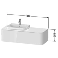 Подвесная тумба Duravit Happy D.2 Plus, 354x1300x550 мм, 1 ящик, белый глянец (HP4942L2222) - миниатюра фото 2