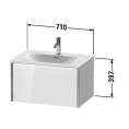 Тумба подвесная Duravit XViu 610x800x480 мм, белый глянцевый/champagne matt, для раковины 234473 (XV40330B122) - миниатюра фото 2