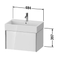 Тумба подвесная Duravit XViu 397x684x454 мм для раковины 235070, 1 ящик — белый глянцевый/champagne matt (XV42350B122) - миниатюра фото 2