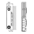 Радиатор стальной панельный Stelrad Compact 11 05 08 с боковым подключением - миниатюра фото 6