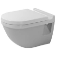 Унитаз подвесной Duravit Starck 3 с вертикальным смывом, крепление 230 мм (2206090000) - миниатюра фото 1