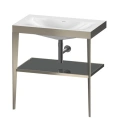 Консоль напольная Duravit XViu 850x800x480 мм с полкой и раковиной без перелива, цвет champagne matt/flannel grey high gloss lacquer (XV4715NB189) - миниатюра фото 1