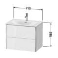 Тумба подвесная Duravit XSquare 234473 Stone Grey SaM, 560×710×478 мм, 2 ящика (XS432309292) - миниатюра фото 2