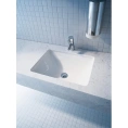 Встраиваемая раковина Duravit Starck 3 430x430 мм без отверстия под смеситель, с переливом, белая (305430000) - миниатюра фото 1