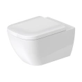Унитаз подвесной Duravit Happy D.2 безободковый с системой крепления и антибактериальным покрытием, белый (2222092000) - миниатюра фото 1
