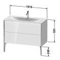 Подвесная тумба Duravit XViu 591x1010x480 мм, цвет walnut dark/черный матовый, для раковины 234410 (XV43030B221) - миниатюра фото 2