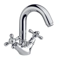 Двухрукояточный смеситель для раковины Nicolazzi Nuova Brenta с поворотным изливом и донным клапаном, хром (2536CR) - миниатюра фото 1