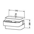 Раковина DURAVIT Happy D2 80 см белая для мебели с отверстием под смеситель (2318800000) - миниатюра фото 4