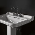 Керамическая раковина Kerasan Waldorf 60×55 см белая с 3 отверстиями под смеситель и хромированными заглушками (4140K1bi/cr*3) - миниатюра фото 3