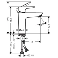 Смеситель для раковины Hansgrohe Talis E 110, хром, с донным клапаном Push-open (71711000) - миниатюра фото 2