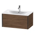 Тумба подвесная Duravit XViu 610x800x480 мм для раковины 234483, цвет walnut dark/черный матовый (XV40340B221) - миниатюра фото 1