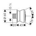 Боковая форсунка HG Bodyvette 1jet Stop G1/2, хром (28467000) - миниатюра фото 2