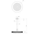 GESSI INCISO: Шарнирная потолочная душевая головка 218 мм в цвете Finox (58186#149) - миниатюра фото 2