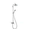 Душевая система Hansgrohe Croma: верхний и ручной душ, смеситель, штанга и держатель в хроме (27222000) - миниатюра фото 1