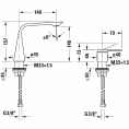 Смеситель для раковины Duravit D.1 на 2 отвода, хром (D11120002010) - миниатюра фото 2
