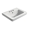 Раковина GSI Classic с переливом 60x46 см, 3 отверстия под смеситель, белый - миниатюра фото 1