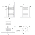 Kerasan Artwork Свободностоящая раковина BARREL 45x90 см, слив в стену, цвет Nero matt (474331) - миниатюра фото 2