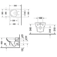 Подвесной унитаз Duravit DURASTYLE Basic Rimless с сиденьем с автоматическим закрыванием (256209+002079)) - миниатюра фото 2
