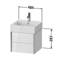 Тумба подвесная Duravit XViu с 2 ящиками для раковины, цвет Walnut Dark/черный матовый (XV43330B221) - миниатюра фото 2