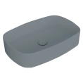 Раковина прямоугольная накладная SIMAS FORIU 60x40x13 см без отверстия, цвет cemento matt - миниатюра фото 1