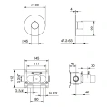 Термостатический настенный смеситель FANTINI AA/27 Matt Gun Metal PVD (33 P5 Y300B) - миниатюра фото 2