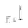 Смеситель для ванны Gessi Rettangolo на 3 отверстия с переключателем и ручным душем (без излива), хром (20043#031) - миниатюра фото 1