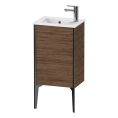 Тумба подвесная Duravit XViu 594x410x290 мм для раковины 072343, walnut dark/черный матовый (XV4480LB221) - миниатюра фото 1
