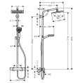 Термостатическая душевая стойка HG SHOWERPIPE CROMETTA E с верхним и ручным душем (27271000) - миниатюра фото 2
