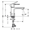 Смеситель для раковины Hansgrohe Rebris S 80, с дисковым картриджем, хром (72510000) - миниатюра фото 2