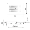 Верхний душ BOSSINI DREAM-RECTANGULAR 470x370 мм с LED-подсветкой и блоком управления, хром (H37396.030) - миниатюра фото 2