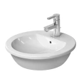 Раковина Duravit Darling New 470 мм белая шлифованная с креплением и полкой под смеситель (497470000) - миниатюра фото 3
