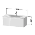 Подвесная тумба Duravit XViu 610x800x480 мм для раковины, белый глянцевый/champagne matt (XV40350B122) - миниатюра фото 2