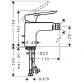 Смеситель для биде Hansgrohe Logis E с донным клапаном, хром (71232000) - миниатюра фото 2