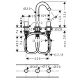 Смеситель для раковины Hansgrohe Logis на 3 отверстия с донным клапаном, хром (71133000) - миниатюра фото 2