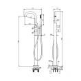 Напольный смеситель для ванны Fantini Nice с ручным душем (хром) (65 02 S080B) - миниатюра фото 2