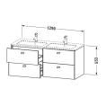 Тумба подвесная Duravit Brioso под раковину, 4 выдвижных ящика, цвет сосна серебристая (BR410601031) - миниатюра фото 2
