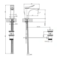GESSI Rilievo Однорычажный смеситель для раковины в цвете Nero XL (59005#299) - миниатюра фото 2