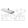 Раковина Duravit Vero 1200 мм белая с тремя отверстиями под смеситель (454120073) - миниатюра фото 2