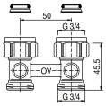 Узел нижнего подключения радиатора 3/4 НР x 3/4 НГ, прямой Multiflex F Oventrop - миниатюра фото 2